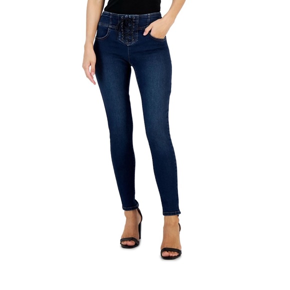 INC International Concepts Denim - INC Lace-up Skinny Jeans